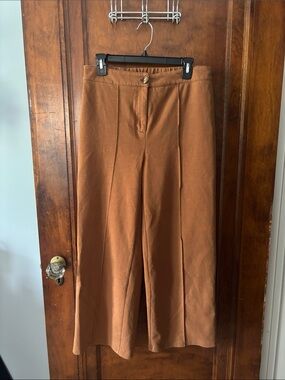 Fashion Rust Brown Straight Leg Pants Size L